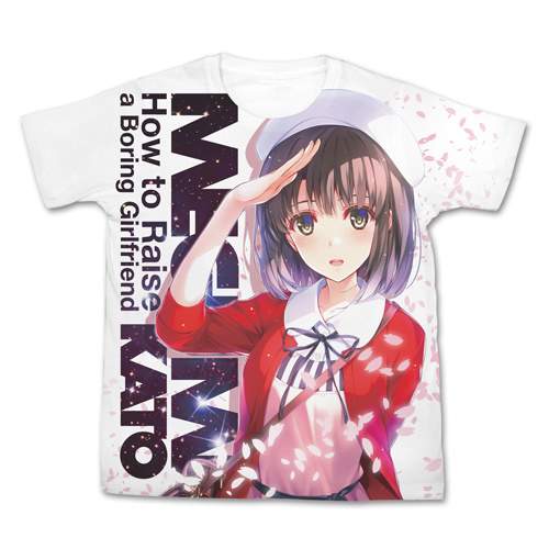 SODATEKATA her nerdy FURATTO Kato Megumi full graphic T shirt flat Ver White size M