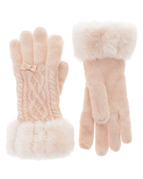 cable knit gloves