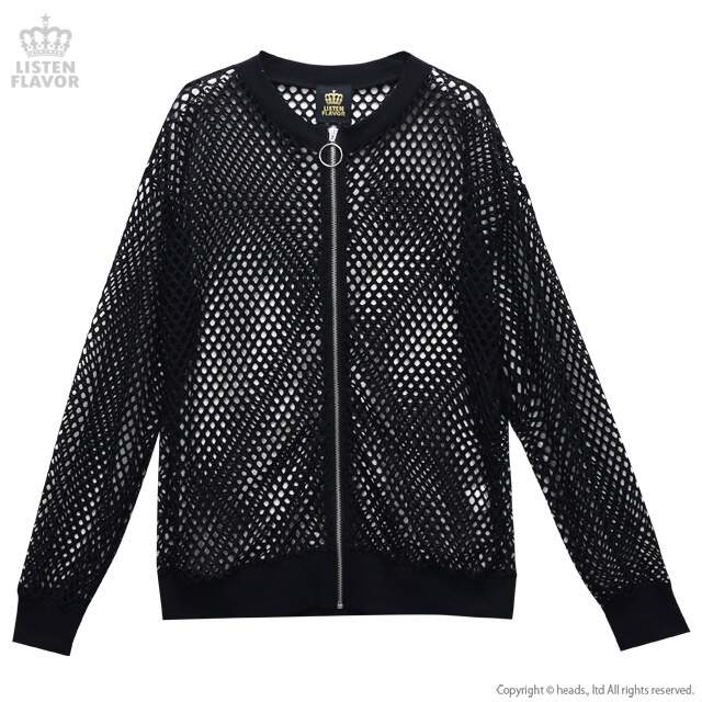 mesh zip up jacket