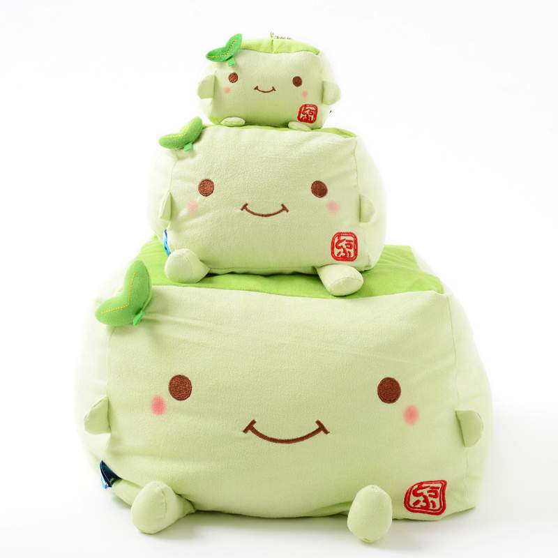 Tofu Cushion Hannari Maccha Green Tea Stuffed Toy Cushion Size M Gift Cute 