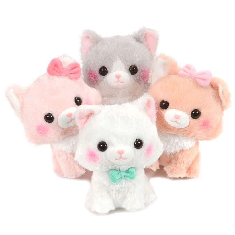 Details about   Japan Amuse Fuwaneko Mew-chan Cat Ball Chain Plush Stuffed Animal Doll Cute Bow 