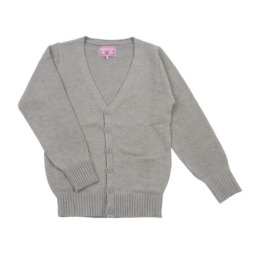 gray school cardigan