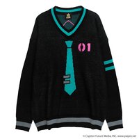 LISTEN FLAVOR Hatsune Miku V-neckline Knit Black