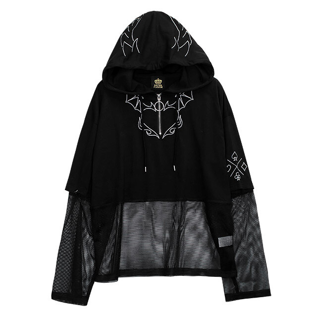 LISTEN FLAVOR Devil Heart 2-Way Mesh Hoodie - Tokyo Otaku Mode (TOM)