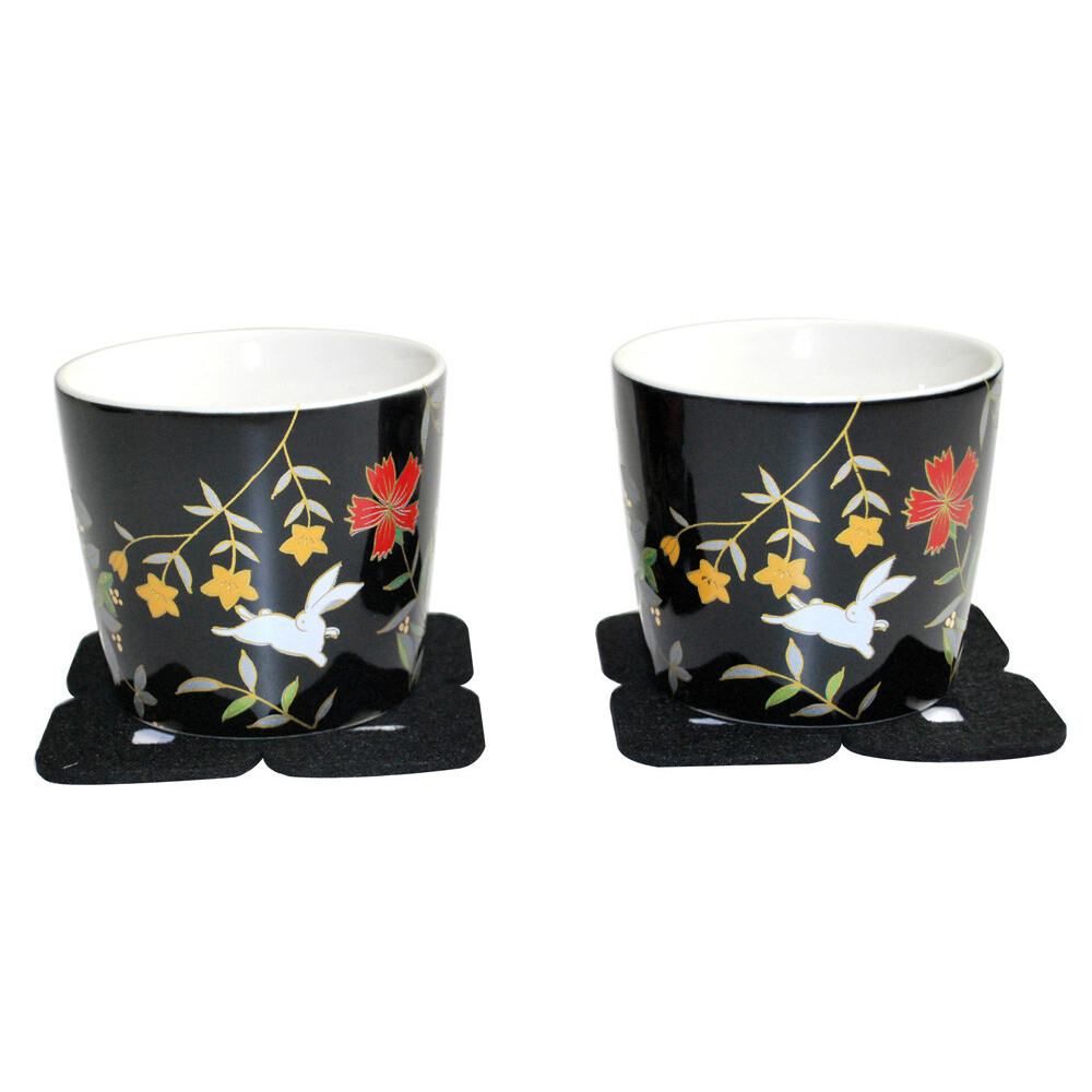 Flowers & Rabbit Mino Ware Rocks Glass Set - Tokyo Otaku Mode (TOM)