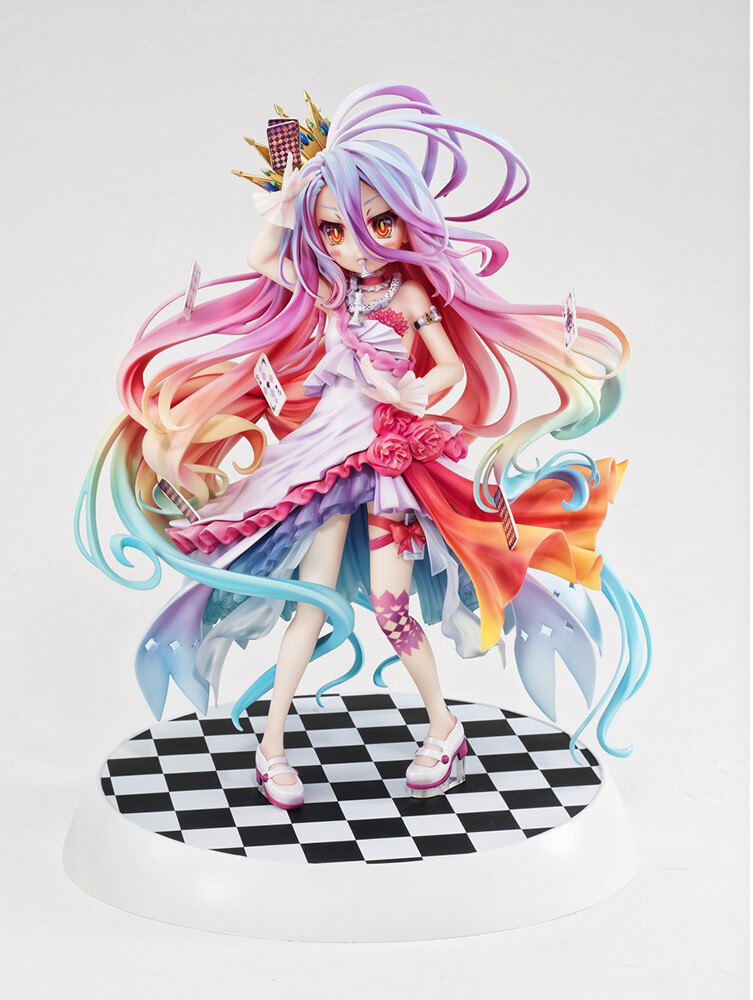 anime, No Game No Life, anime girls, chess, digital art, Shiro (No Game No  Life), dress, blue, cyan, checkered