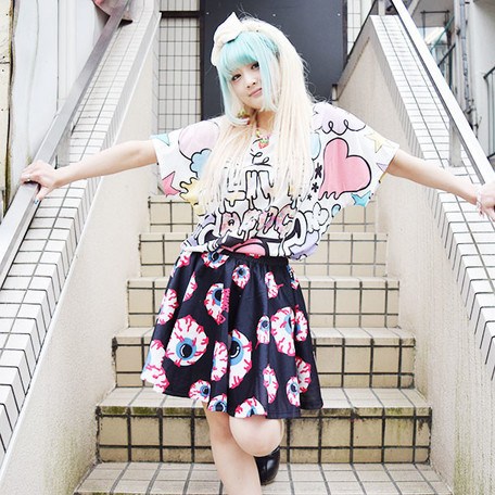 ACDC RAG Eyeball Flared Skirt - Tokyo Otaku Mode (TOM)