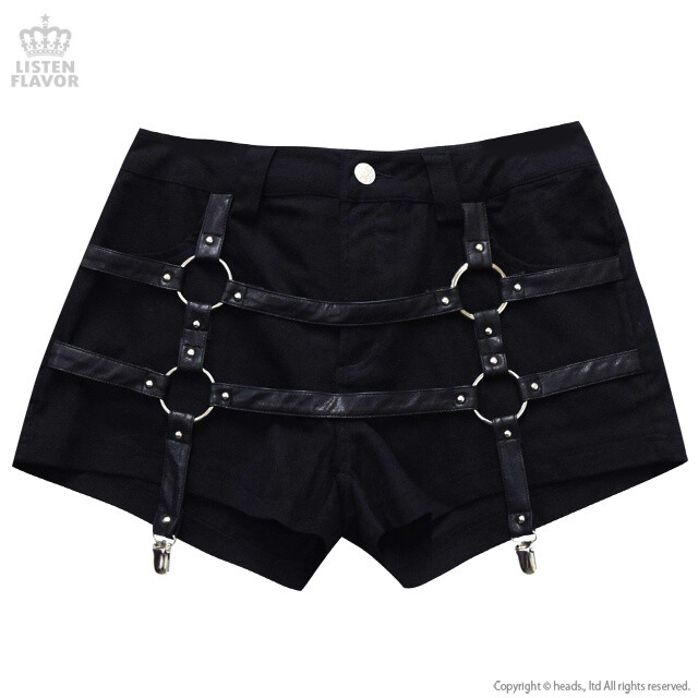 LISTEN FLAVOR Black Harness Shorts - Tokyo Otaku Mode (TOM)