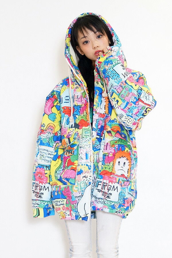 galaxxxy 8words Wall Paint Blouson Jacket