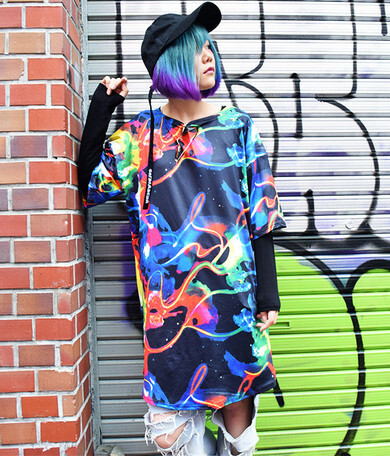 ACDC RAG Psychedelic T-Shirt Dress: ACDC RAG - Tokyo Otaku Mode (TOM)