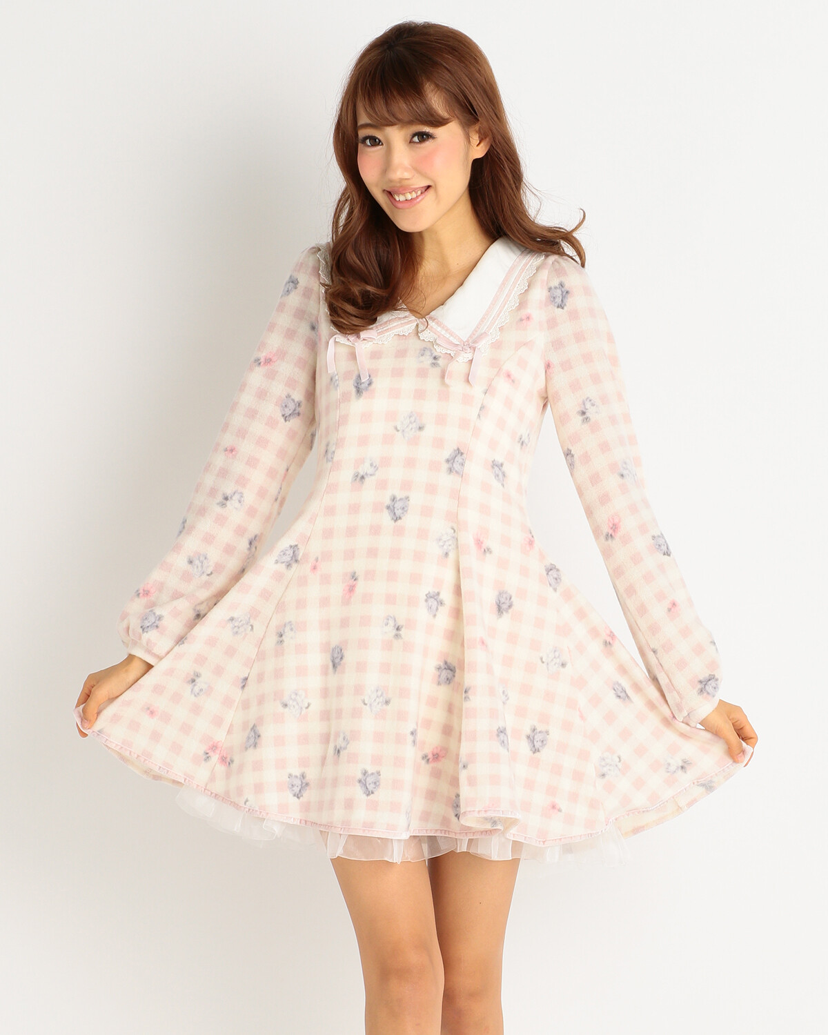 LIZ LISA Gingham Check & Tiny Flower Dress - Tokyo Otaku Mode (TOM)