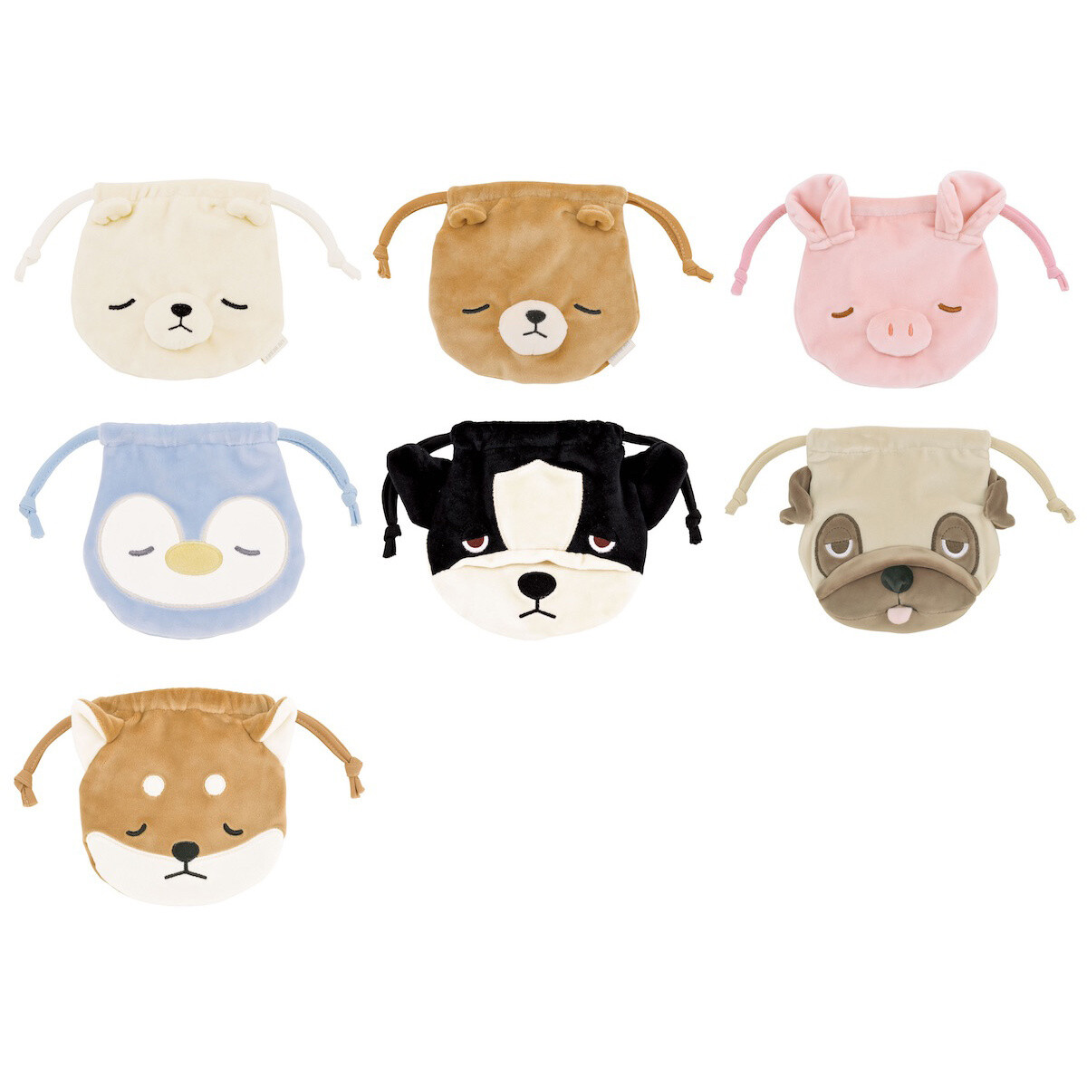 Peluche Nemu Nemu Animals Bulldog Hana, 11 Cm, Extra Morbido, Design Giapponese, 0+ Mesi, Compagno Coccole