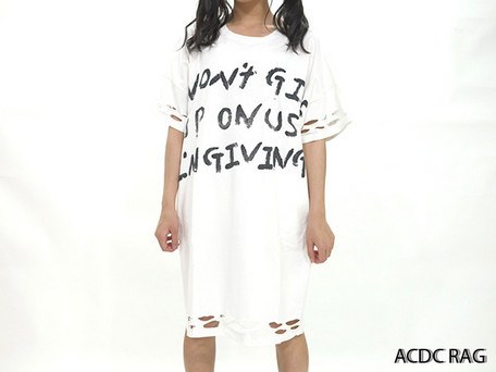 ACDC RAG I Won't Give Up T-Shirt Dress: ACDC RAG - Tokyo Otaku Mode (TOM)