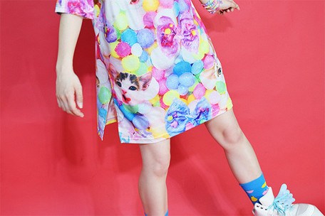 ACDC RAG Name Neko Candy Pattern T-Shirt Dress: ACDC RAG - Tokyo Otaku ...