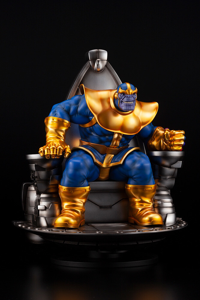 marvel thanos on space throne fine art statue