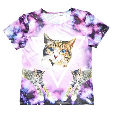 ACDC RAG Galaxy Cat Petite T-Shirt: ACDC RAG - Tokyo Otaku Mode (TOM)