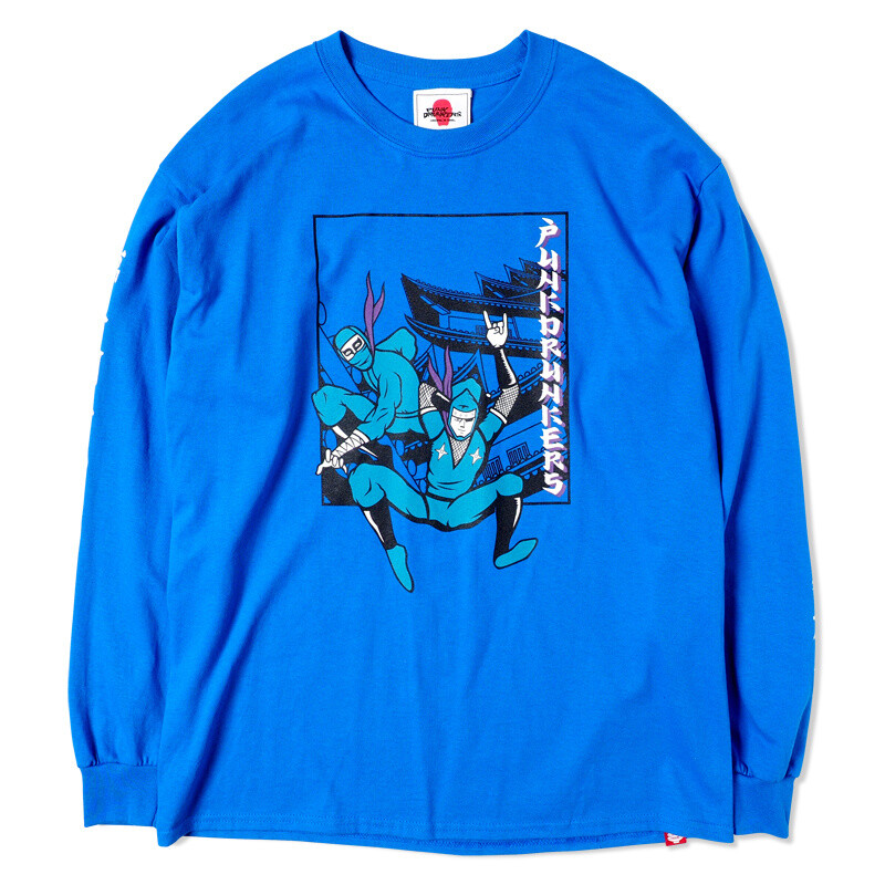 PDS x Kinnikuman] The Ninja & Aitsu Blue Long Sleeve T-Shirt