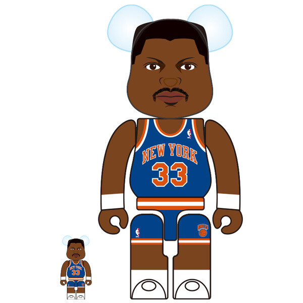 BE@RBRICK New York Knicks Patrick Ewing 100% & 400% Set: MEDICOM