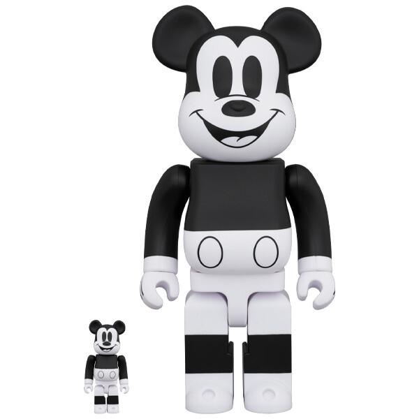 MEDICOM TOY - Mickey Mouse B & W 2020 ver. 400%ベアブリック BE@RBRICK Mickey Mouse: Black & White 2020 Ver. 100％ & 400