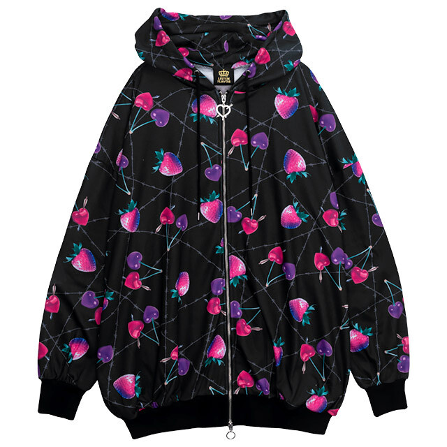 Listen popular Flavor Heart Cherry & Dangerous Strawberry Zip Jacket Hoodie