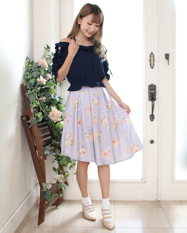 LIZ LISA Rose Pattern Asymmetric Skirt: LIZ LISA - Tokyo Otaku Mode (TOM)