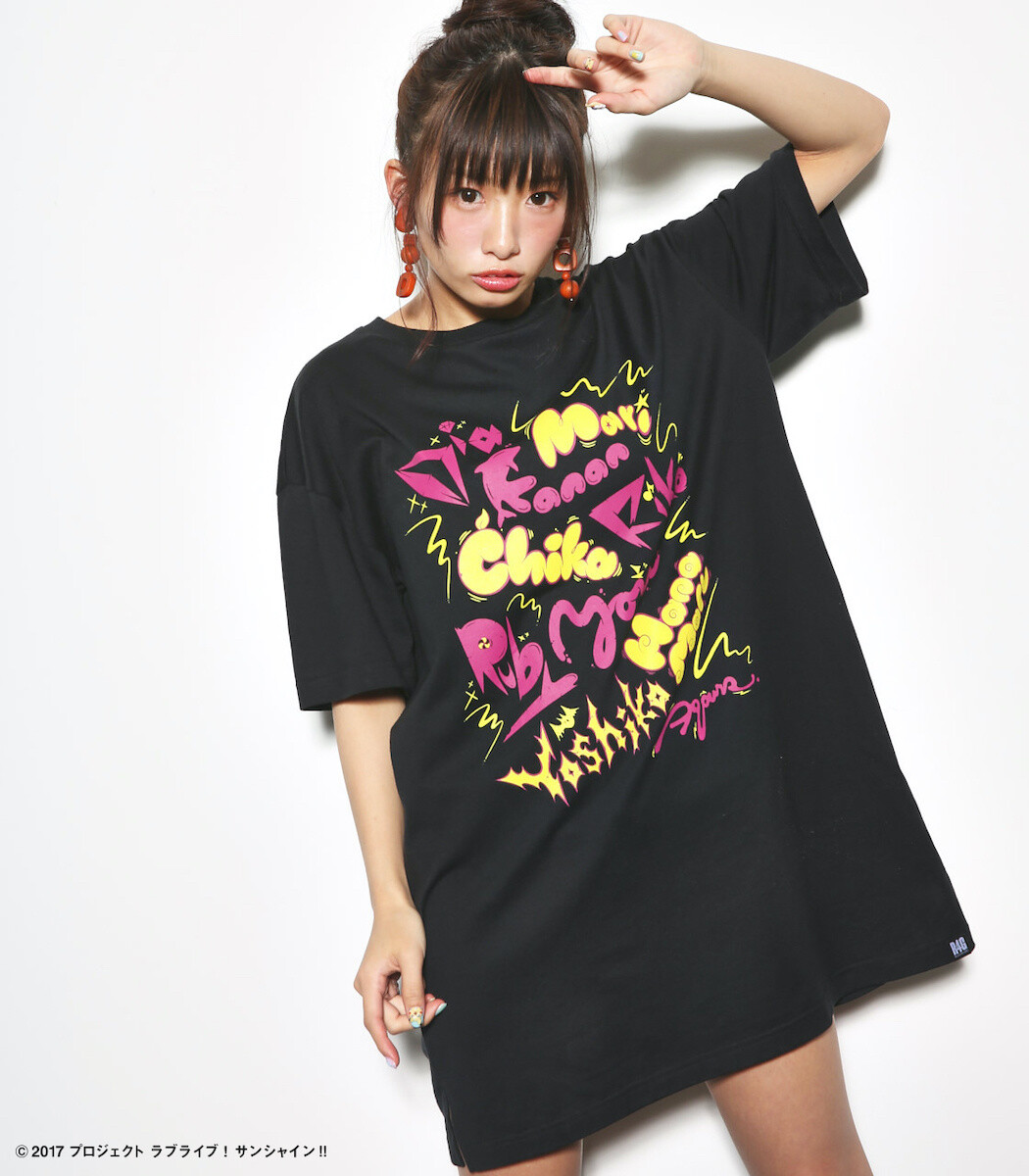 Love Live! Aqours Members Black T-Shirt Dress - Tokyo Otaku Mode (TOM)