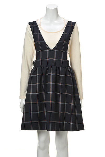 olive pinafore dress