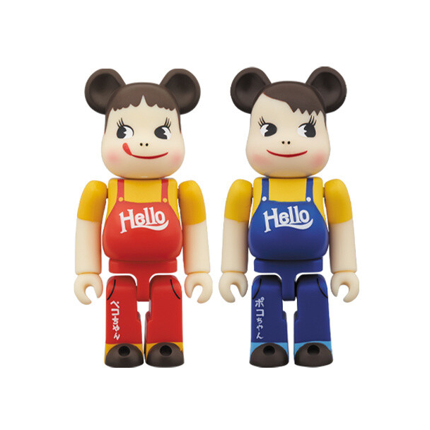 BE@RBRICK Peko-chan & Poko-chan: Vintage Hello Ver. 100% 2 
