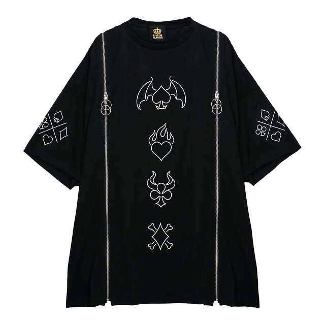 LISTEN FLAVOR The Magic Tramp Twin Zip Super BIG T-Shirt LISTEN FLAVOR The Magic Tramp Twin Zip Super BIG T-Shirt