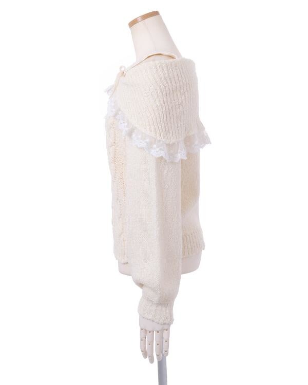 LIZ LISA Off-Shoulder Lace Knit Top - Tokyo Otaku Mode (TOM)