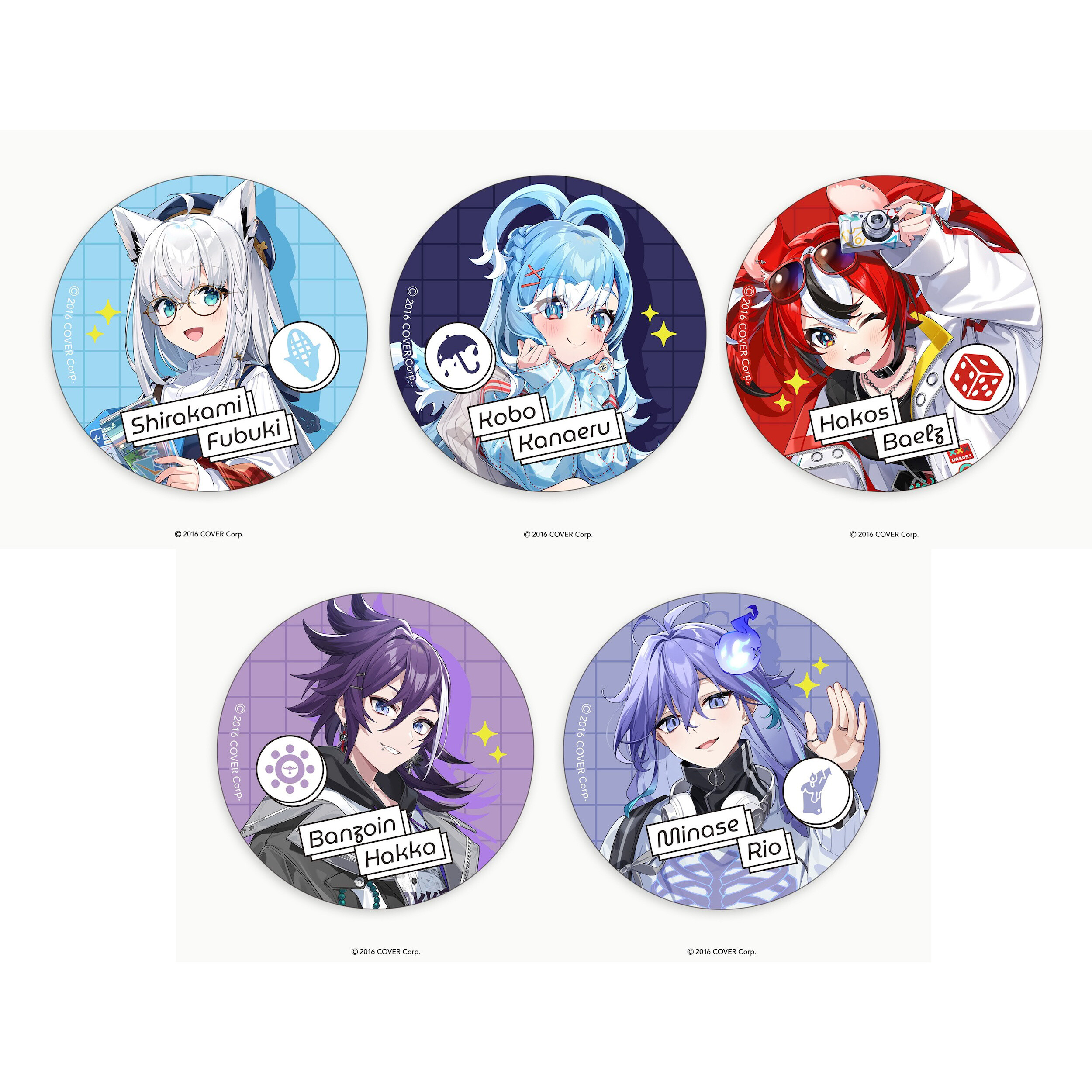 Hololive Shirakami outlet Fubuki Badge Set