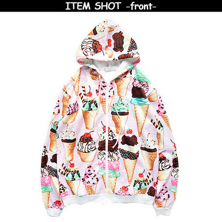ACDC RAG Ice Cream Cone Zippered Hoodie: ACDC RAG - Tokyo Otaku Mode (TOM)