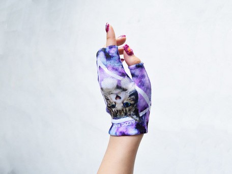 ACDC RAG Galaxy Cat Fingerless Gloves: ACDC RAG - Tokyo Otaku Mode (TOM)