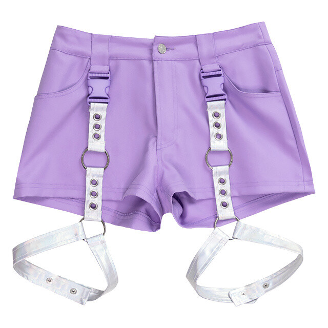 LISTEN FLAVOR Light Purple Shorts w/ Harness Garter Belt Listen Flavor