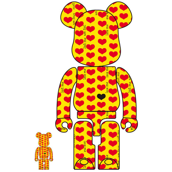 BE@RBRICK Yellow Heart 100% & 400% Set: MEDICOM TOY - Tokyo
