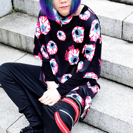 ACDC RAG Eyeball Black T-Shirt Dress - Tokyo Otaku Mode (TOM)