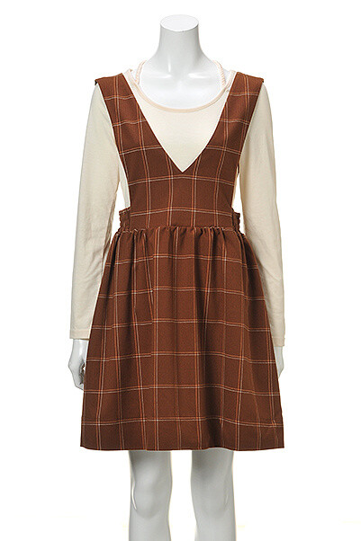 olive pinafore dress