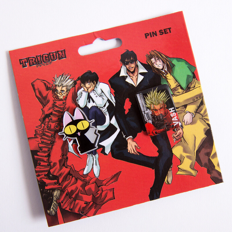 Trigun Vash the Stampede & Neko Pin Set