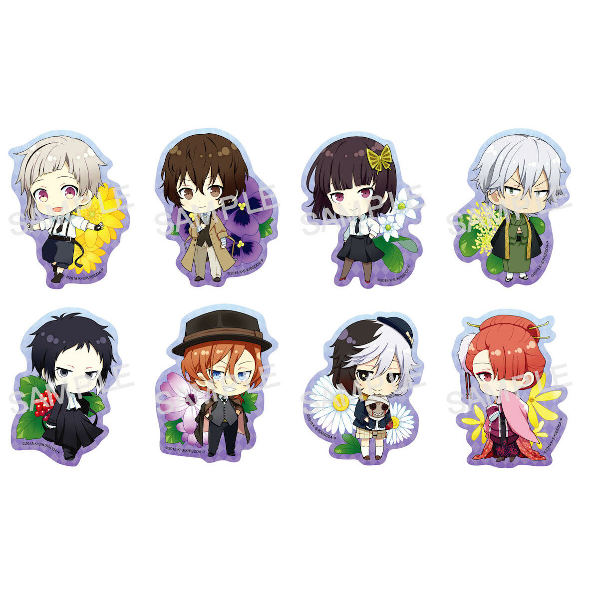 Bungo Stray Dogs Winter Flower Clear Clip Badge Box Set - Tokyo Otaku ...