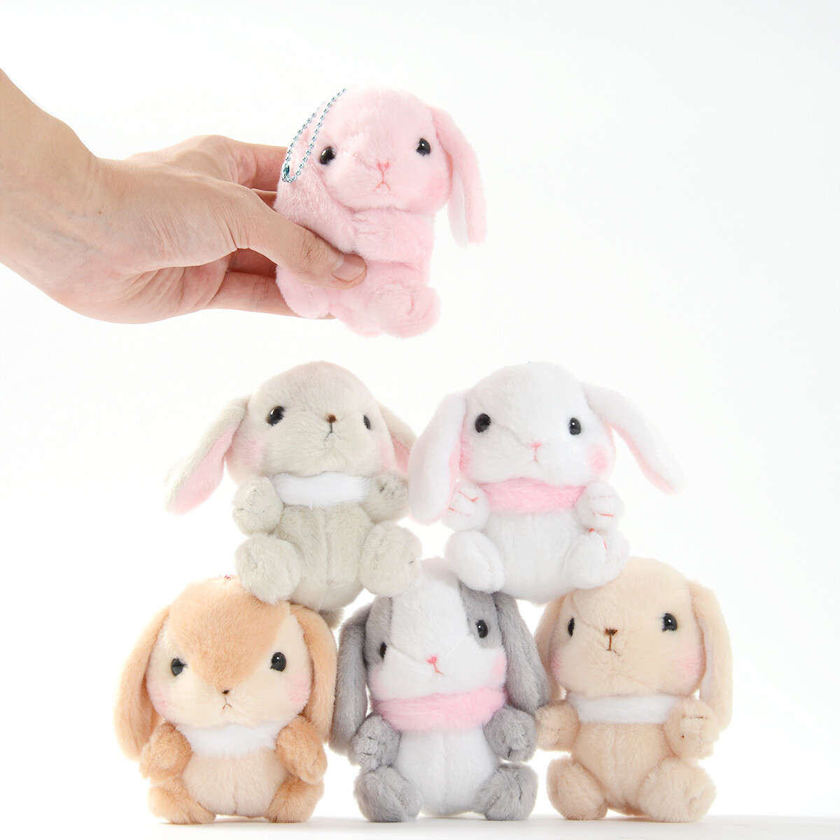 Pote Usa Loppy Fur Collar Rabbit Plush Collection (Ball Chain): Amuse ...