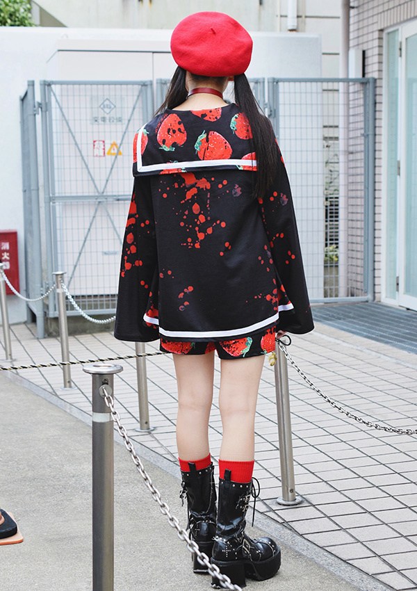 ACDC RAG Bloody Strawberry Long Sleeve Sailor Top - Tokyo Otaku Mode (TOM)
