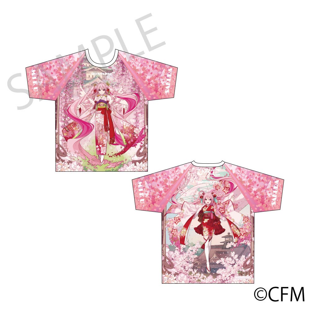 MAIKAKEN HARUKO 2024 シャツ Sakura Miku x Hirohako 2024 Full Graphic T-shirt Hirohako Art by