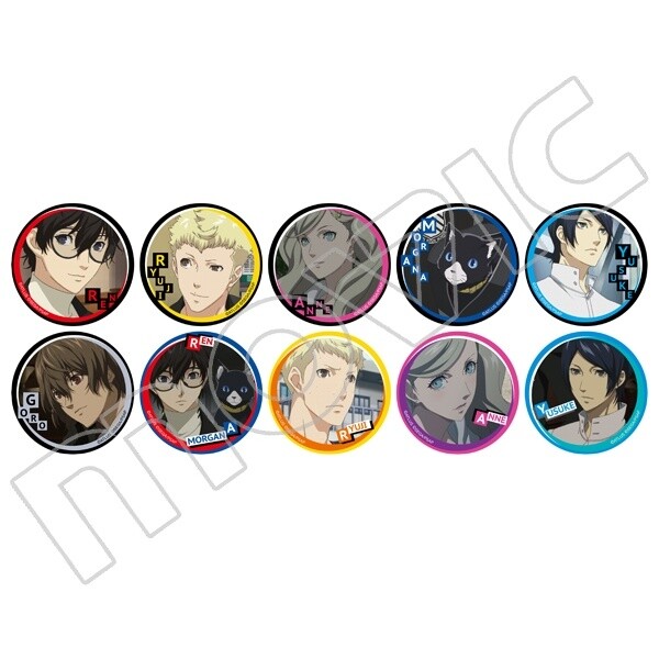 Persona 5 Strikers Square Trading Pin Badge Complete Box Set