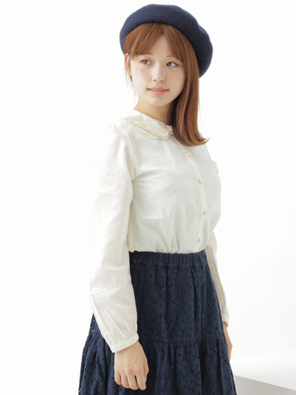 earth music&ecology Double Sleeve Embroidered Blouse: earth earth music&ecology Double Sleeve Embroidered Blouse: earth