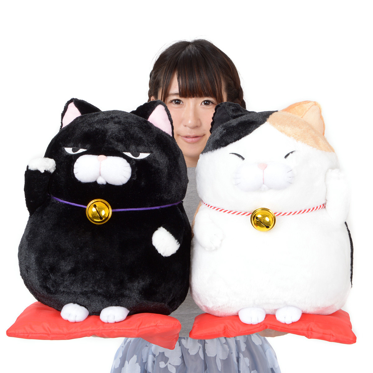 FuRyu Nemuneko Manekineko Plush Lucky Cat White Black Manekineko Stuffed Toreba 
