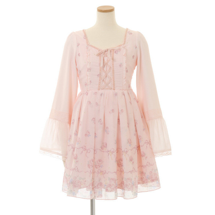 rose chiffon dress