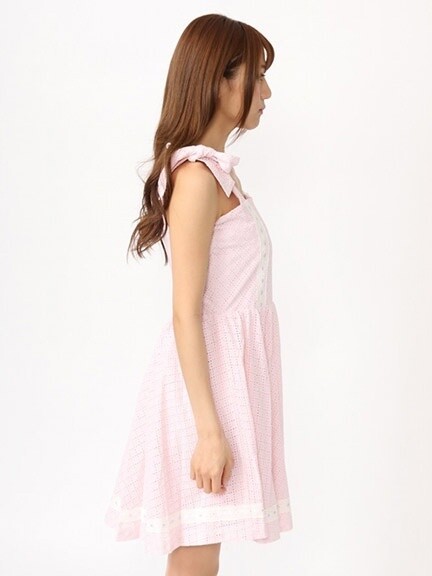 Ank Rouge Shoulder Ribbon Cotton Lace Dress - Tokyo Otaku Mode (TOM)