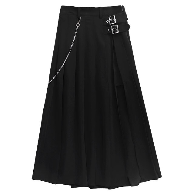 LISTEN FLAVOR Layered-Style Pleated Skirt w/ Chain - Tokyo Otaku Mode (TOM)