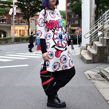 ACDC RAG Eyeball White T-Shirt Dress: ACDC RAG - Tokyo Otaku Mode (TOM)