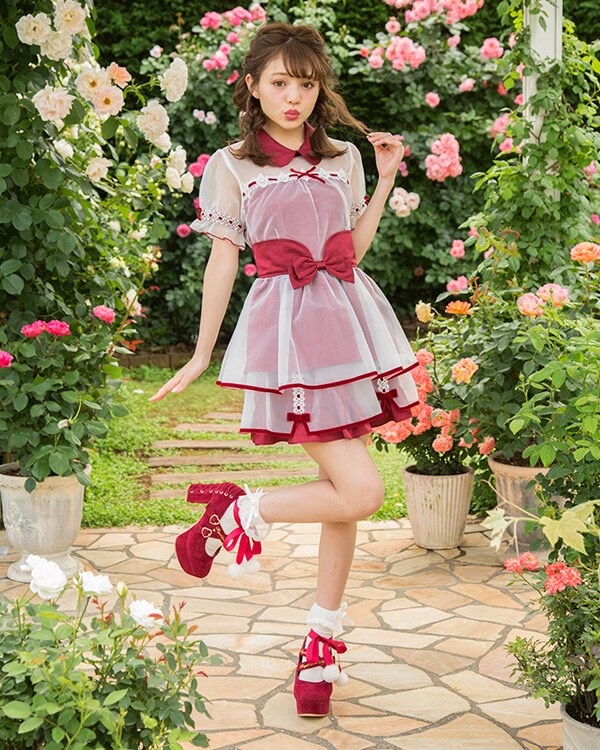 LIZ LISA Velour Ribbon x Organdy Sukapan Skirt: LIZ LISA - Tokyo